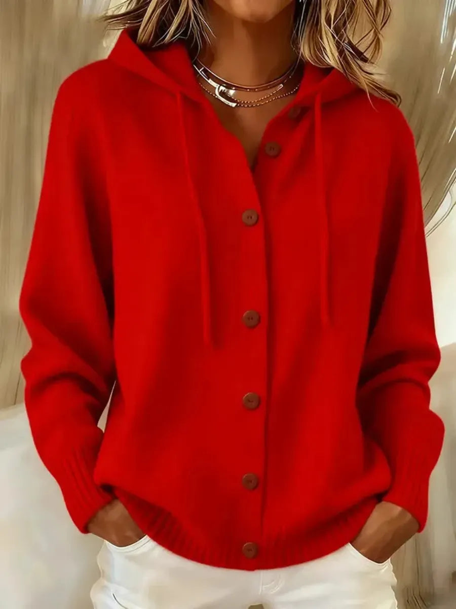 CLEARANCE SALEš„ Women's Casual Hoodie Cotton Plain Long Sleeve Comfy Cardigan