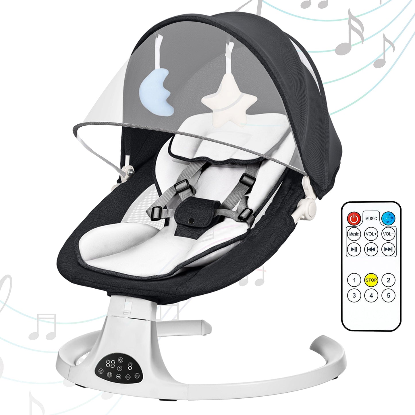 ⏰Flash-Sale👶Multi Function Baby Electric Swing Bluetooth Music Remote Control Infant Rocker Chair