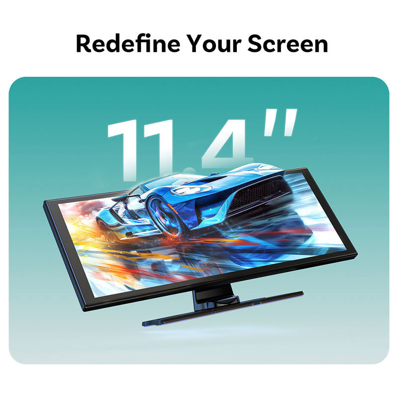 🍃50% OFF! 🔥11.4 Inch 4K Ultra HD Portable Car Touch Screen, Wireless CarPlay & Android Auto GPS Navigator, Worldwide Map Navigation, Plug & Play Car Entertainment Display with Netflix YouTube Support & 1-Year Warranty