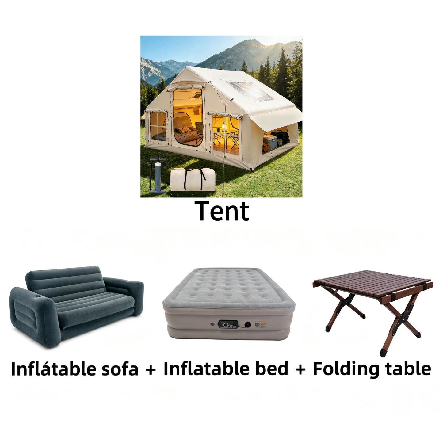 🔥Hot Sale - Waterproof Lightweight Oxford Cloth Automatic Inflatable Tent With Camping Equipment