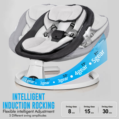 ⏰Flash-Sale👶Multi Function Baby Electric Swing Bluetooth Music Remote Control Infant Rocker Chair