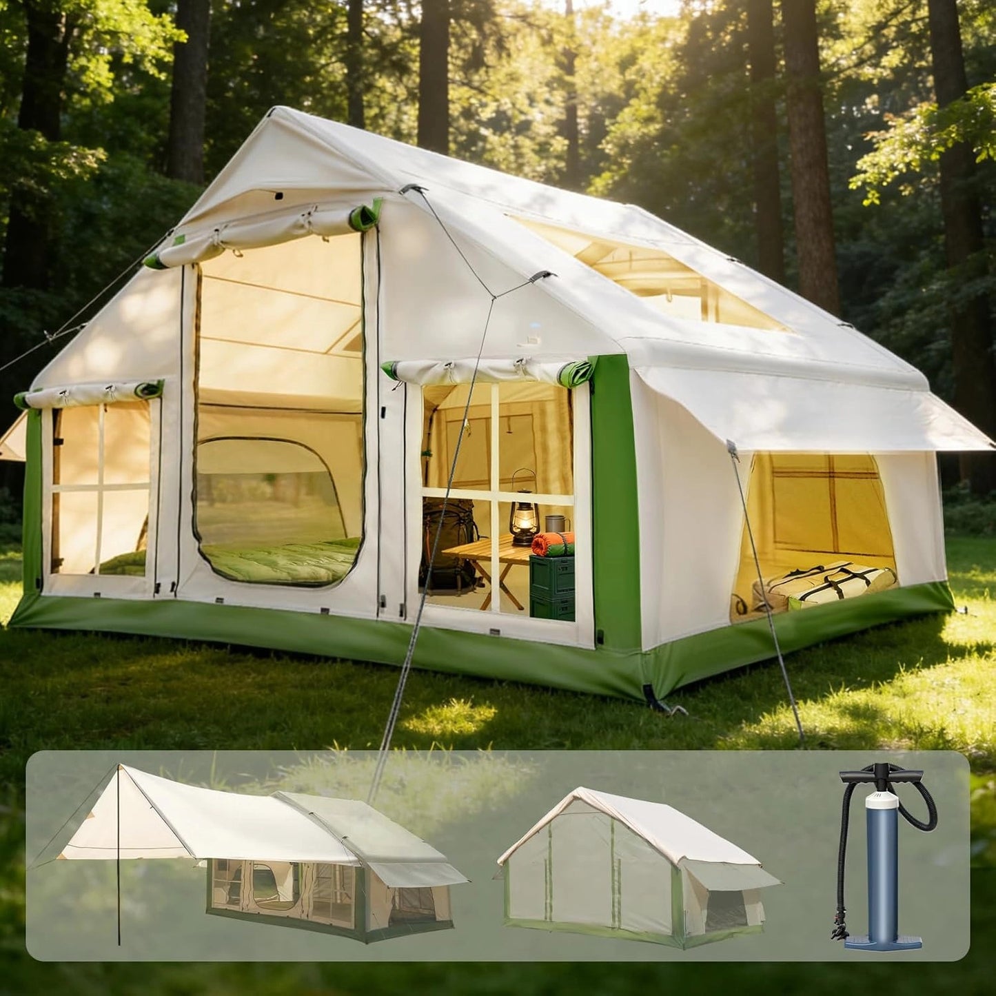 🔥Hot Sale - Waterproof Lightweight Oxford Cloth Automatic Inflatable Tent With Camping Equipment