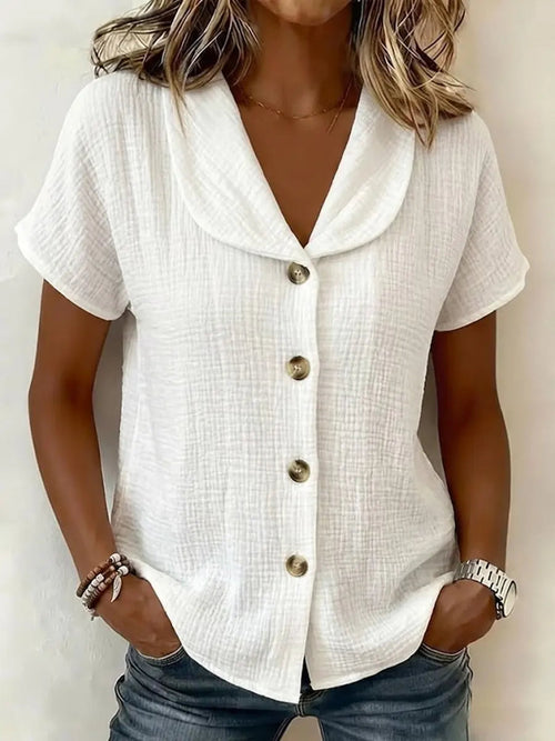 New Arrivals🔥 Women's Simple Button-decorated Cotton And Linen Shirt