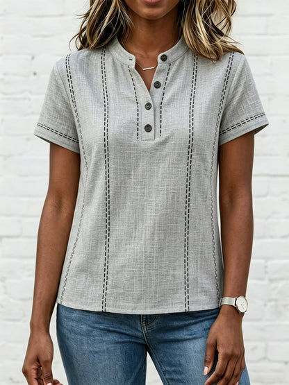 New Arrivals🔥 Women's V-neck Short-sleeve Casual Loose Cotton-linen Top