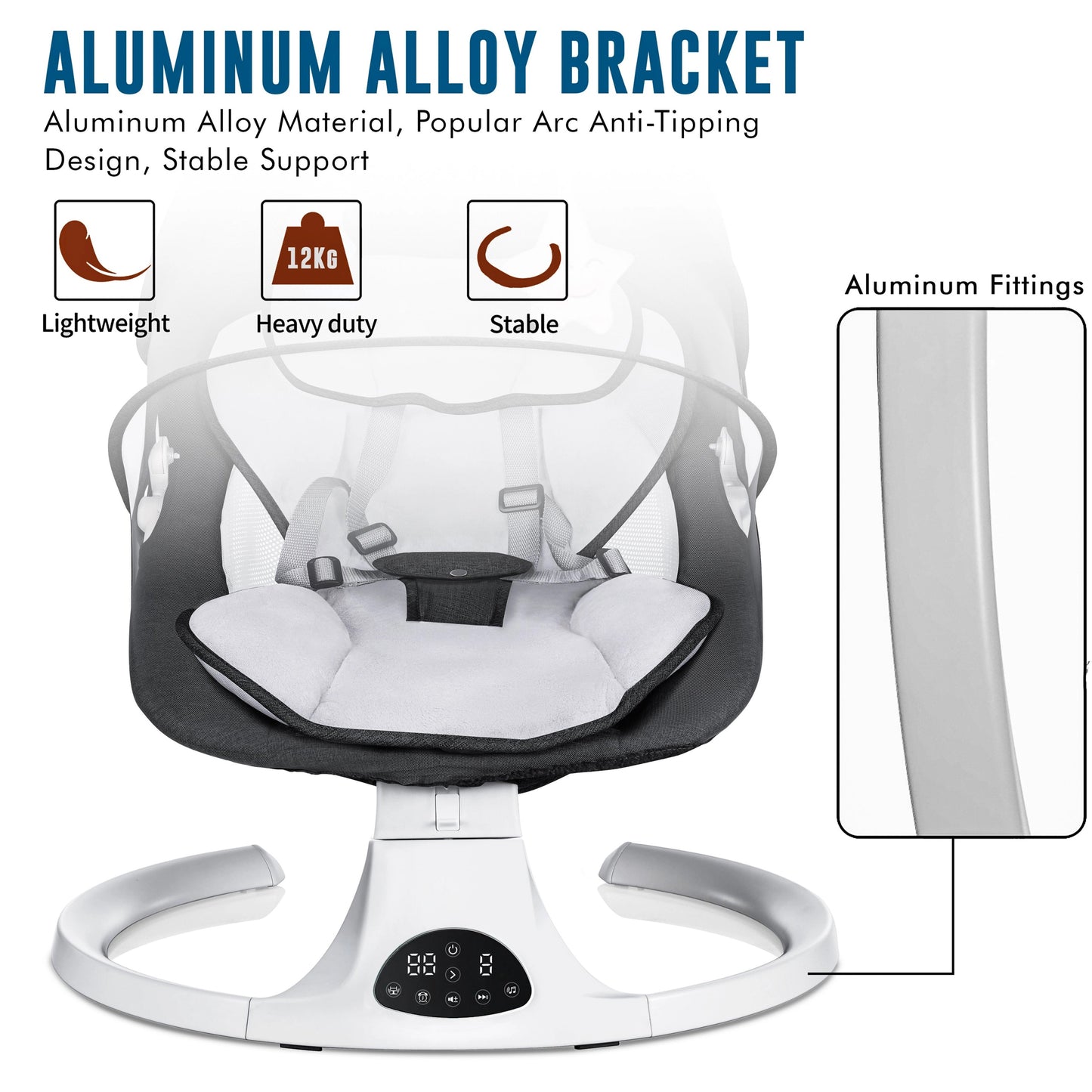 ⏰Flash-Sale👶Multi Function Baby Electric Swing Bluetooth Music Remote Control Infant Rocker Chair