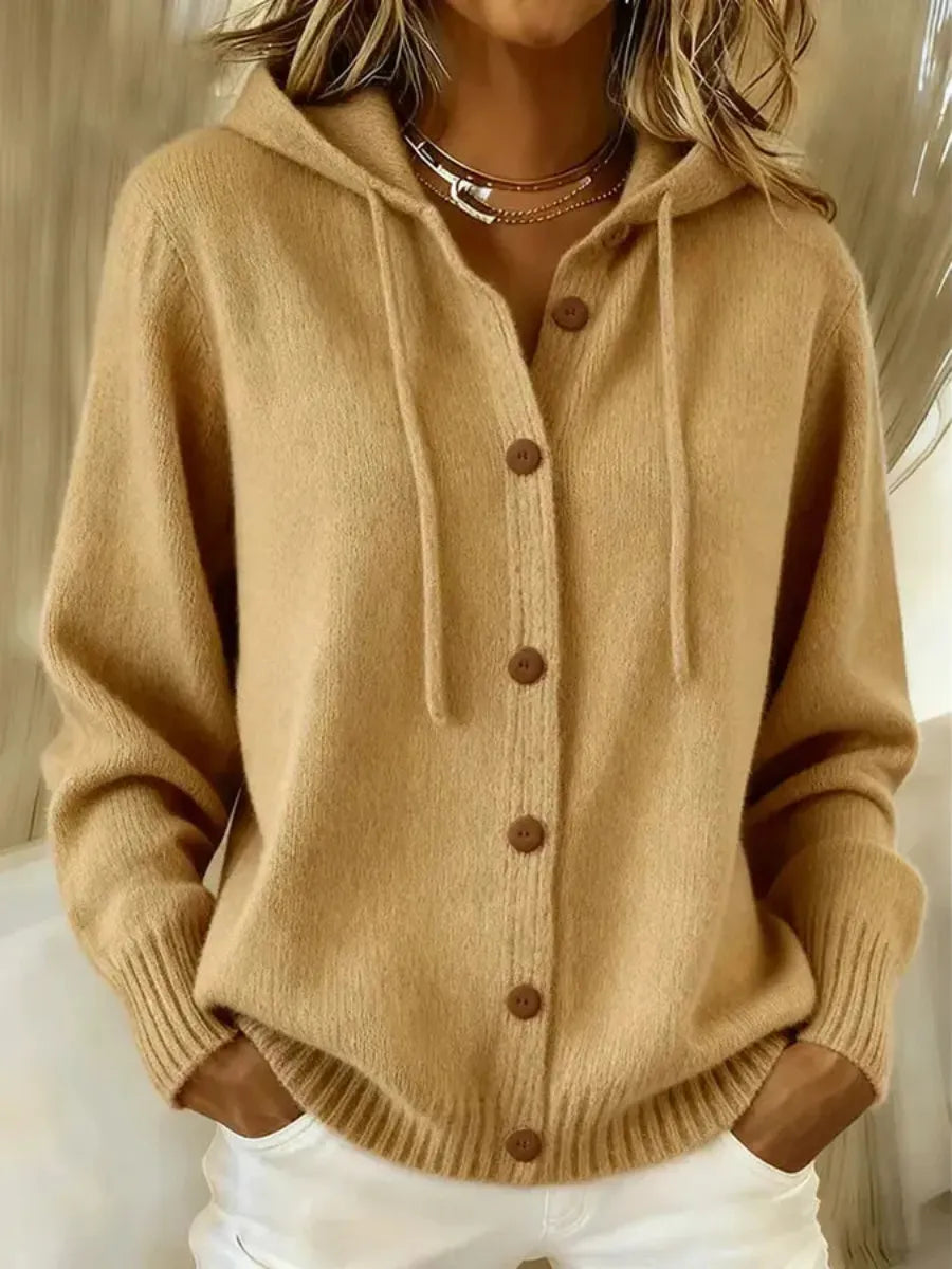 CLEARANCE SALE🔥 Women's Casual Hoodie Cotton Plain Long Sleeve Comfy Cardigan