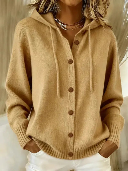 CLEARANCE SALE🔥 Women's Casual Hoodie Cotton Plain Long Sleeve Comfy Cardigan