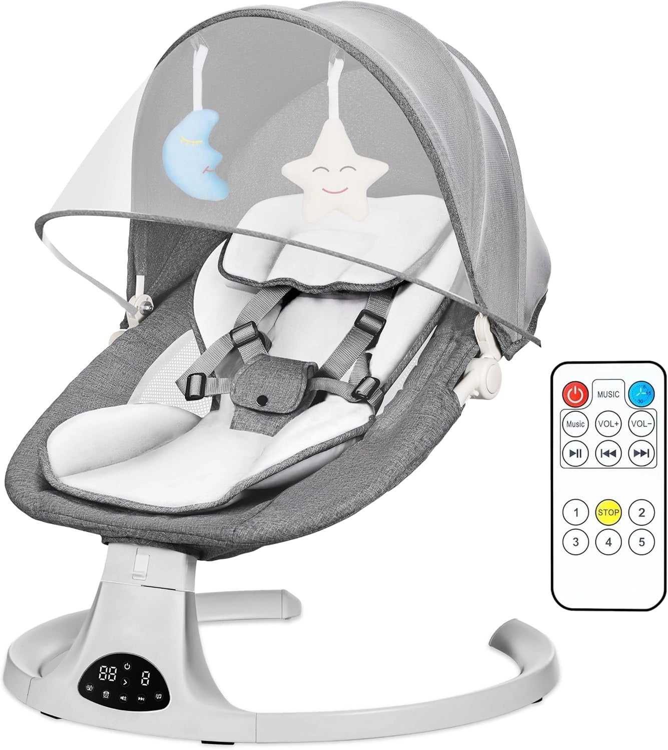 ⏰Flash-Sale👶Multi Function Baby Electric Swing Bluetooth Music Remote Control Infant Rocker Chair
