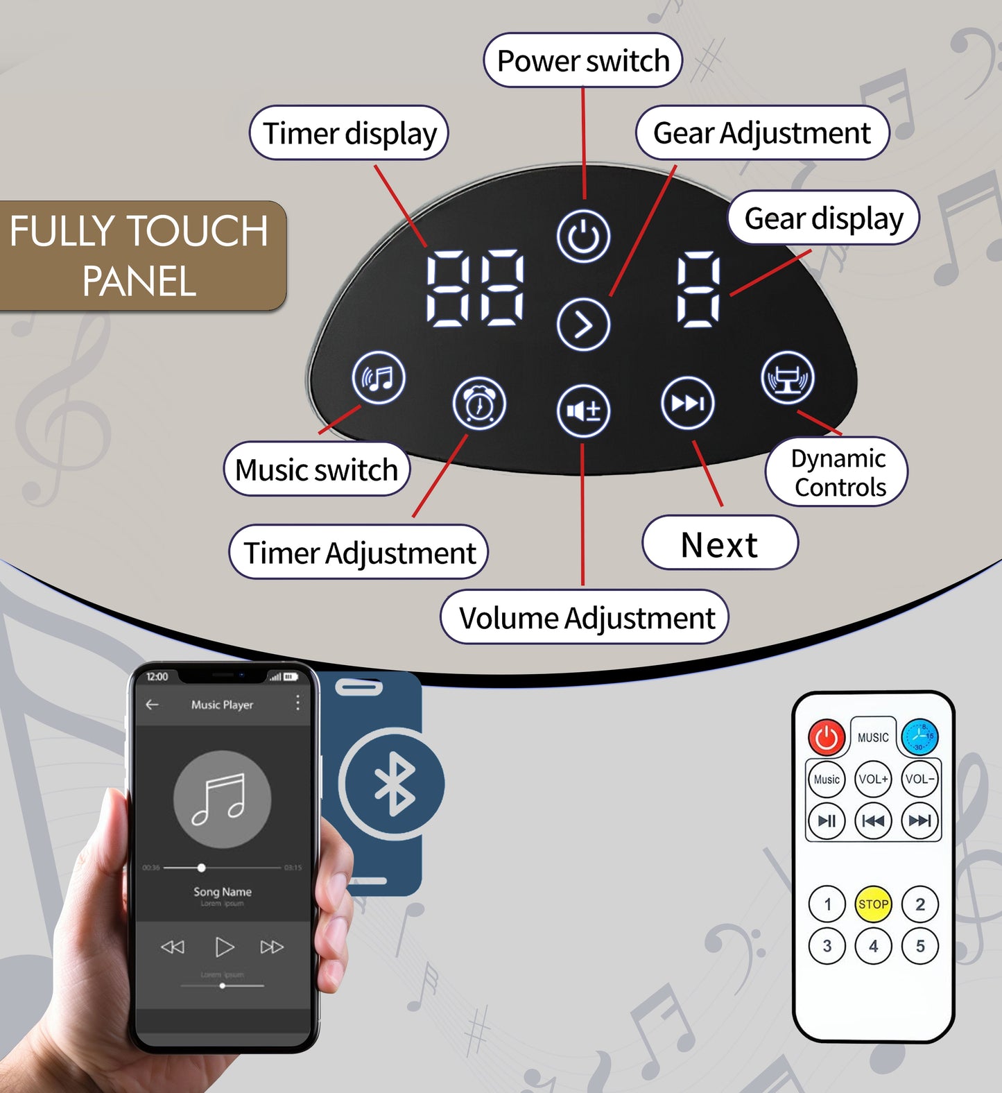 ⏰Flash-Sale👶Multi Function Baby Electric Swing Bluetooth Music Remote Control Infant Rocker Chair