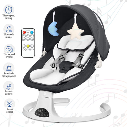 ⏰Flash-Sale👶Multi Function Baby Electric Swing Bluetooth Music Remote Control Infant Rocker Chair
