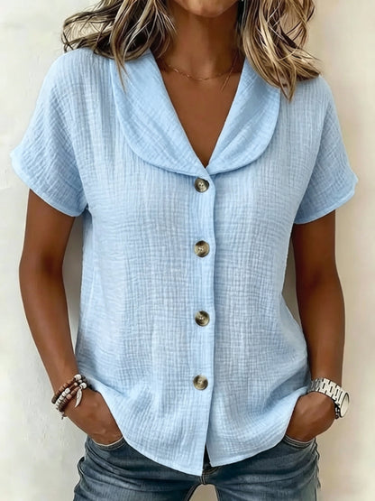New Arrivals🔥 Women's Simple Button-decorated Cotton And Linen Shirt