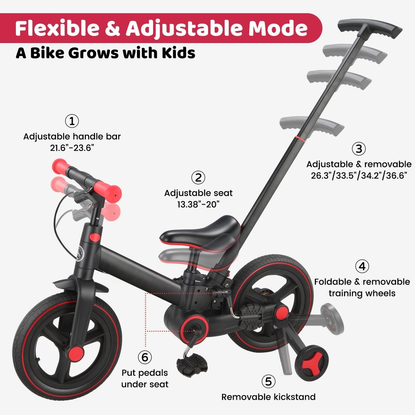 🔥Limited-Time Offer - 6-in-1 Convertible Toddler Tricycle & Balance Bike – Foldable & Adjustable