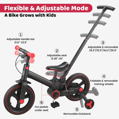 🔥Limited-Time Offer - 6-in-1 Convertible Toddler Tricycle & Balance Bike – Foldable & Adjustable