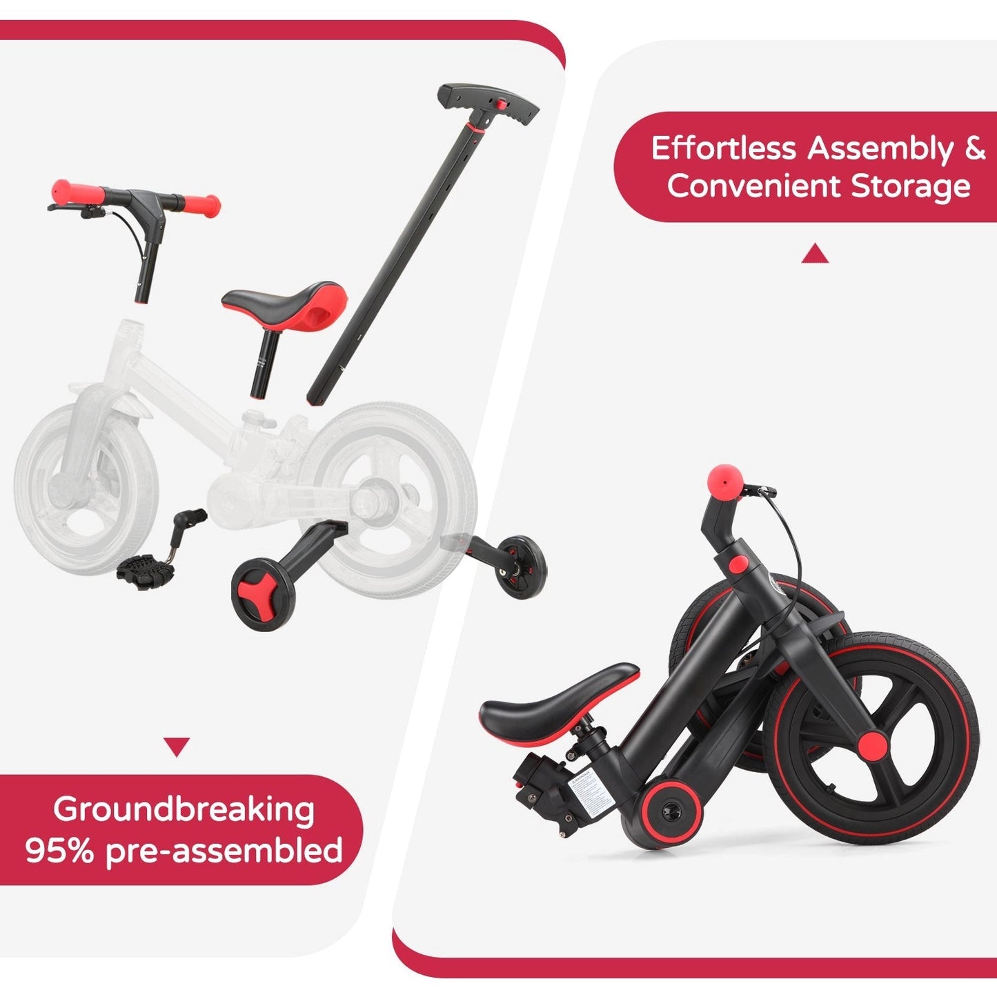 🔥Limited-Time Offer - 6-in-1 Convertible Toddler Tricycle & Balance Bike – Foldable & Adjustable