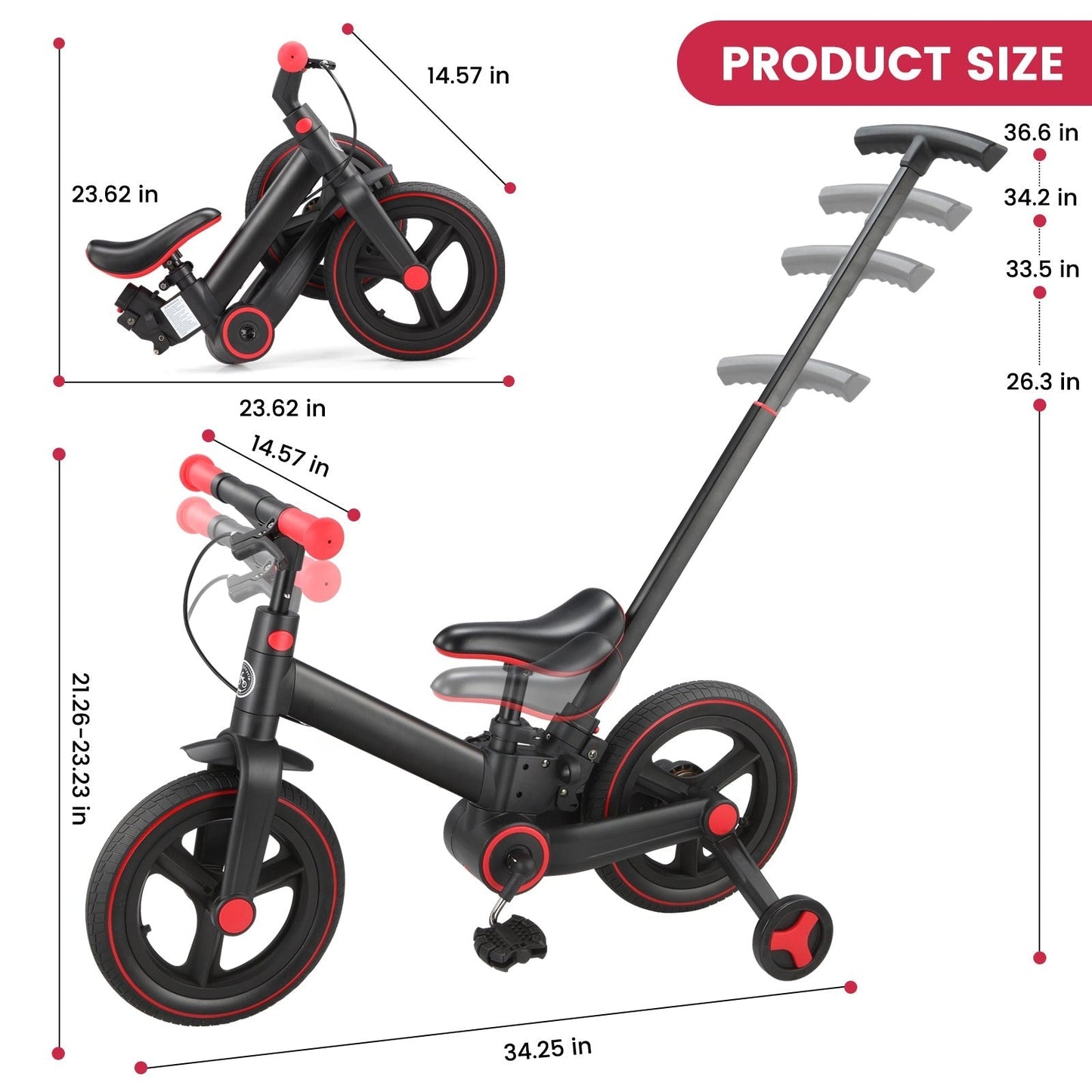 🔥Limited-Time Offer - 6-in-1 Convertible Toddler Tricycle & Balance Bike – Foldable & Adjustable